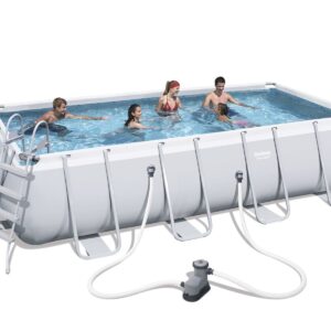 Piscina Tubular Bestway Rectangular 549x274x122 cm, con filtro de cartucho.